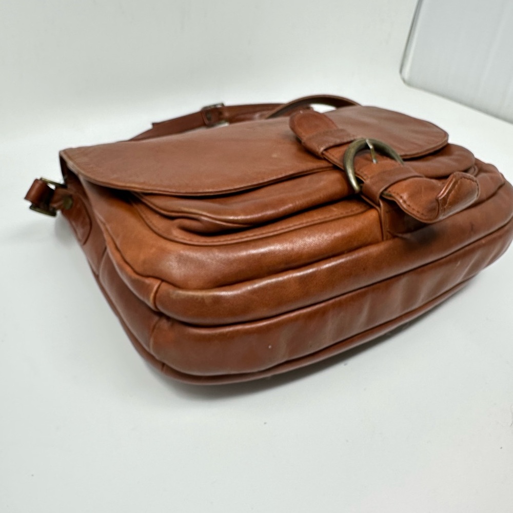 Vintage Bree Germany Brown Saddle Leather Crossbody Bag - Picture 4 of 16